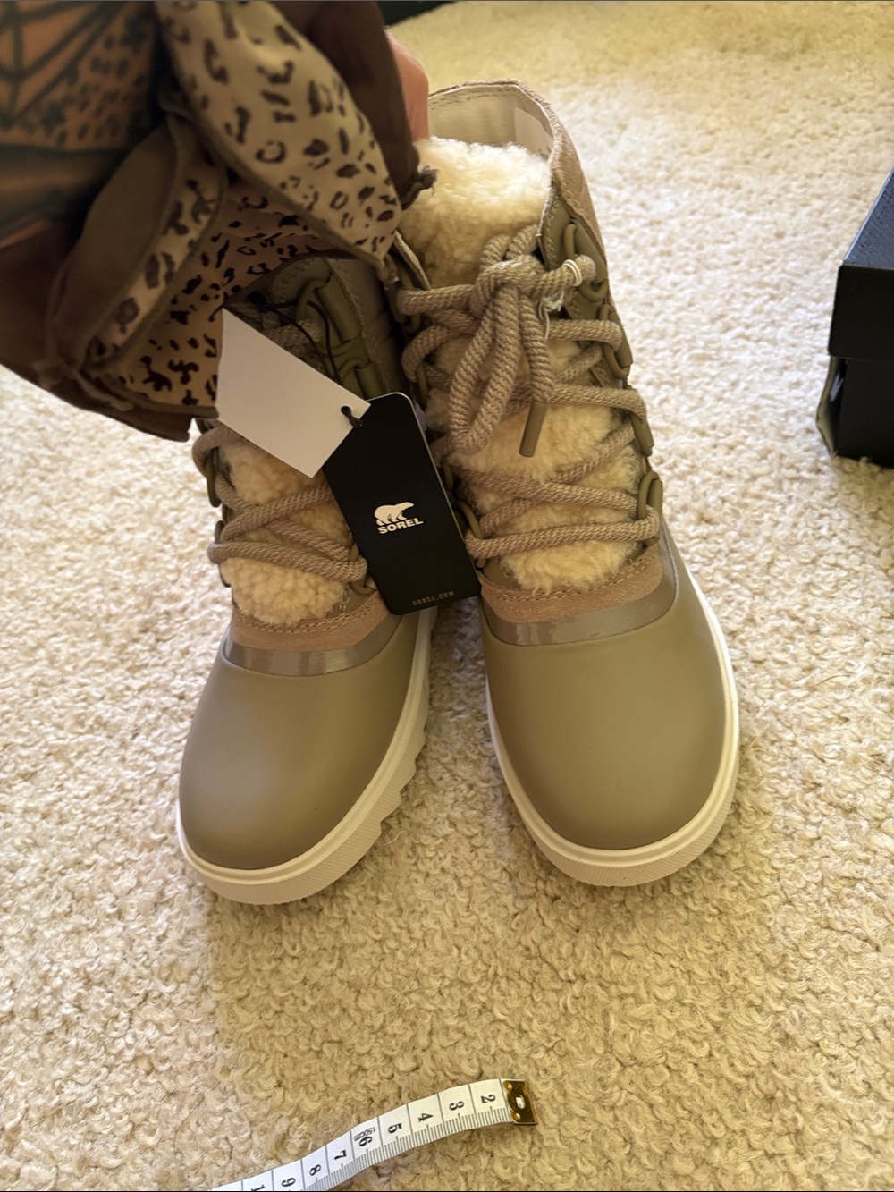 Sorel Women's Taupe/Beige Shearling-Lined Winter Boots waterproof - Picture 6 of 10